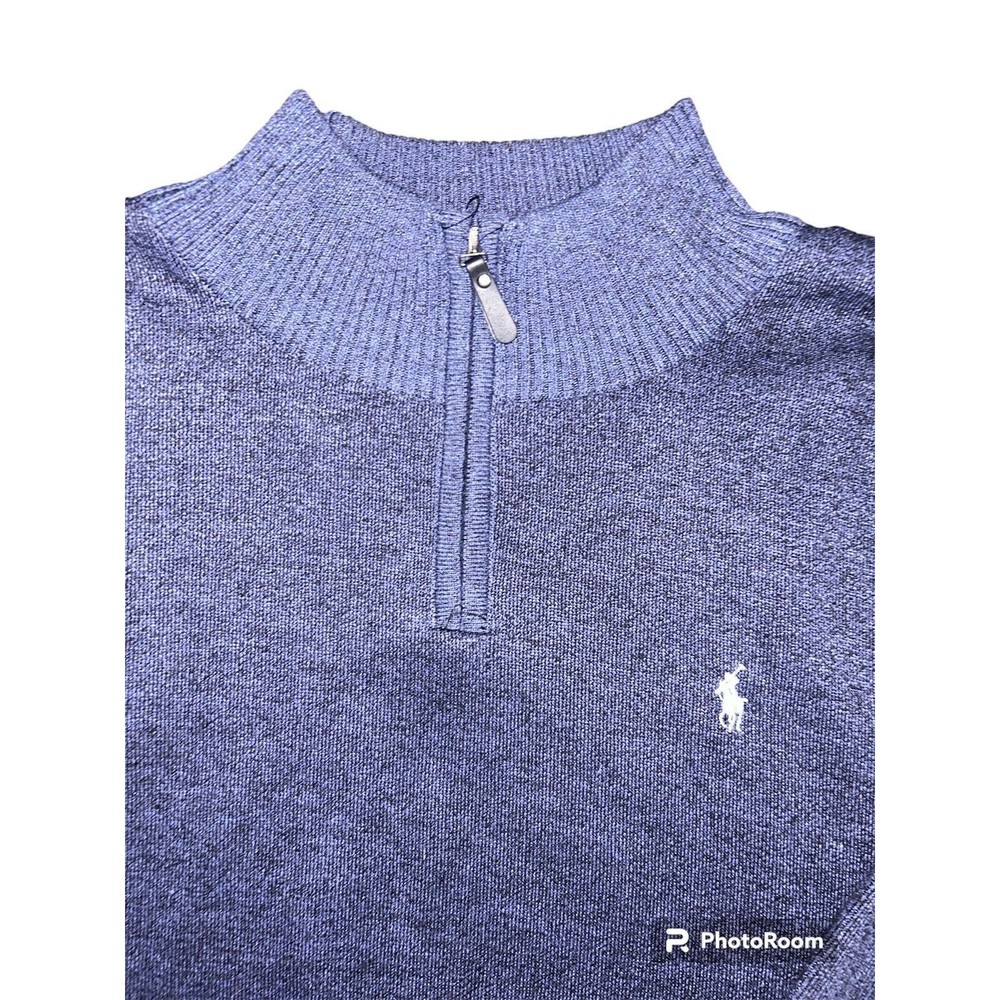 Men’s Polo Ralph Lauren Sweater Navy Blue 4XL XXXXL  Pullover Quarter Zip